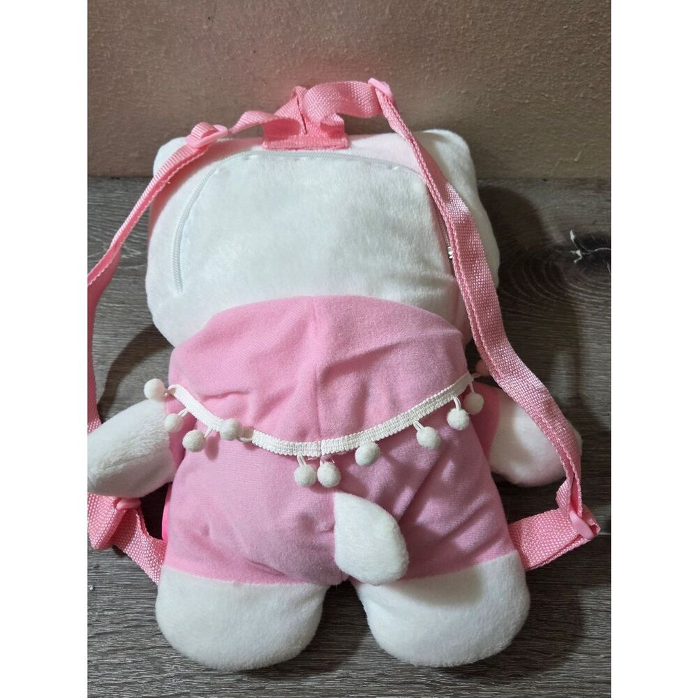 Sanrio 2009 Hello Kitty in Pink with White Poms Plush Backpack Bag - Picture 4 of 6